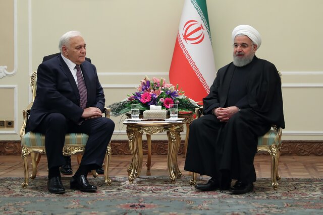 دیدار روحانی و لاریجانی با رئیس مجلس ملی جمهوری آذربایجان