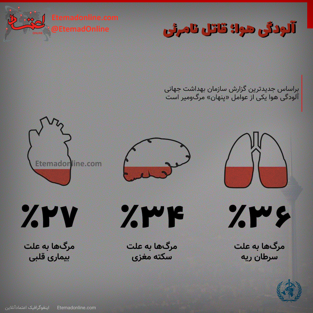 اینفوگرافیک/ آلودگی هوا؛ قاتل نامرئی