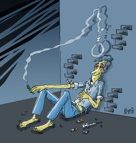 کاریکاتور / اعتیاد و مصرف سیگار 