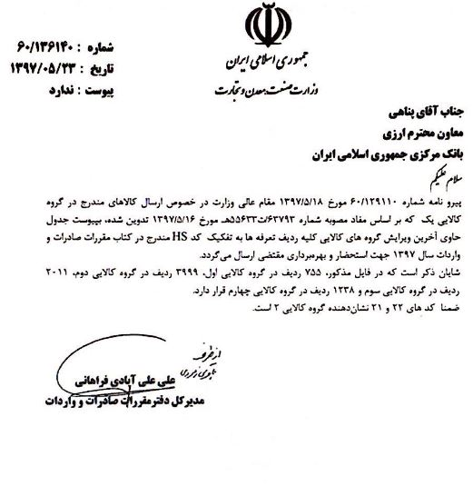 اولویت‌های دریافت ارز کالا‌های وارداتی اصلاح شد +سند