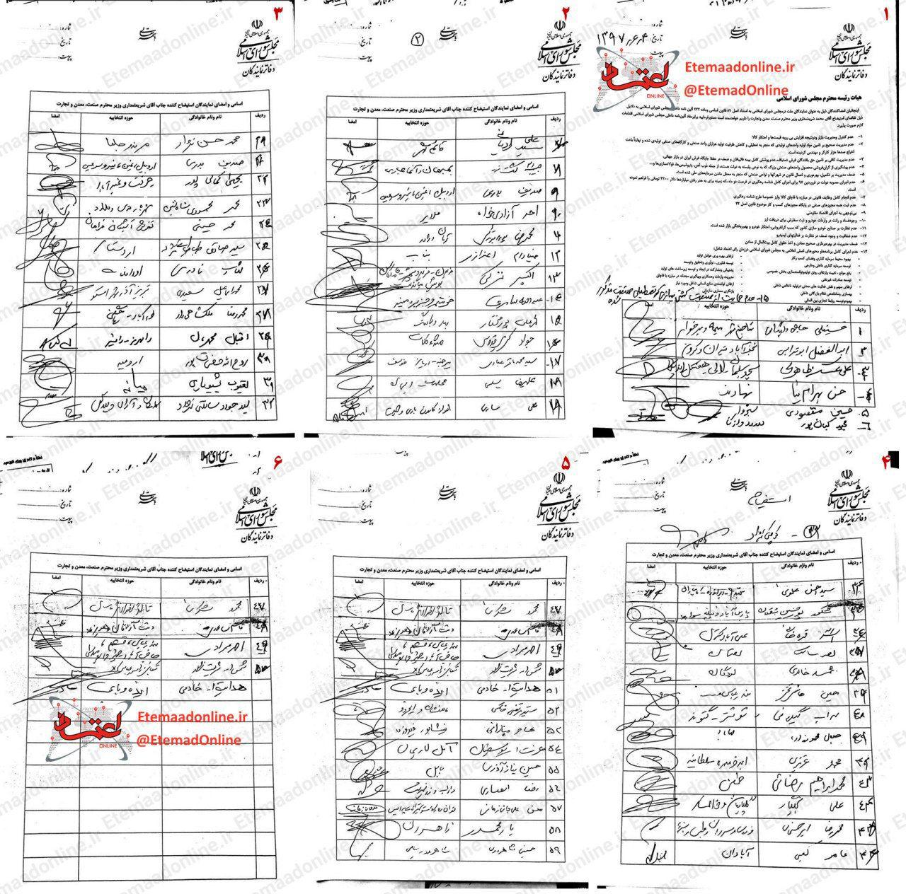 متن سوالات ۱۵ گانه نمایندگانی که وزیر صمت را استیضاح کرده اند