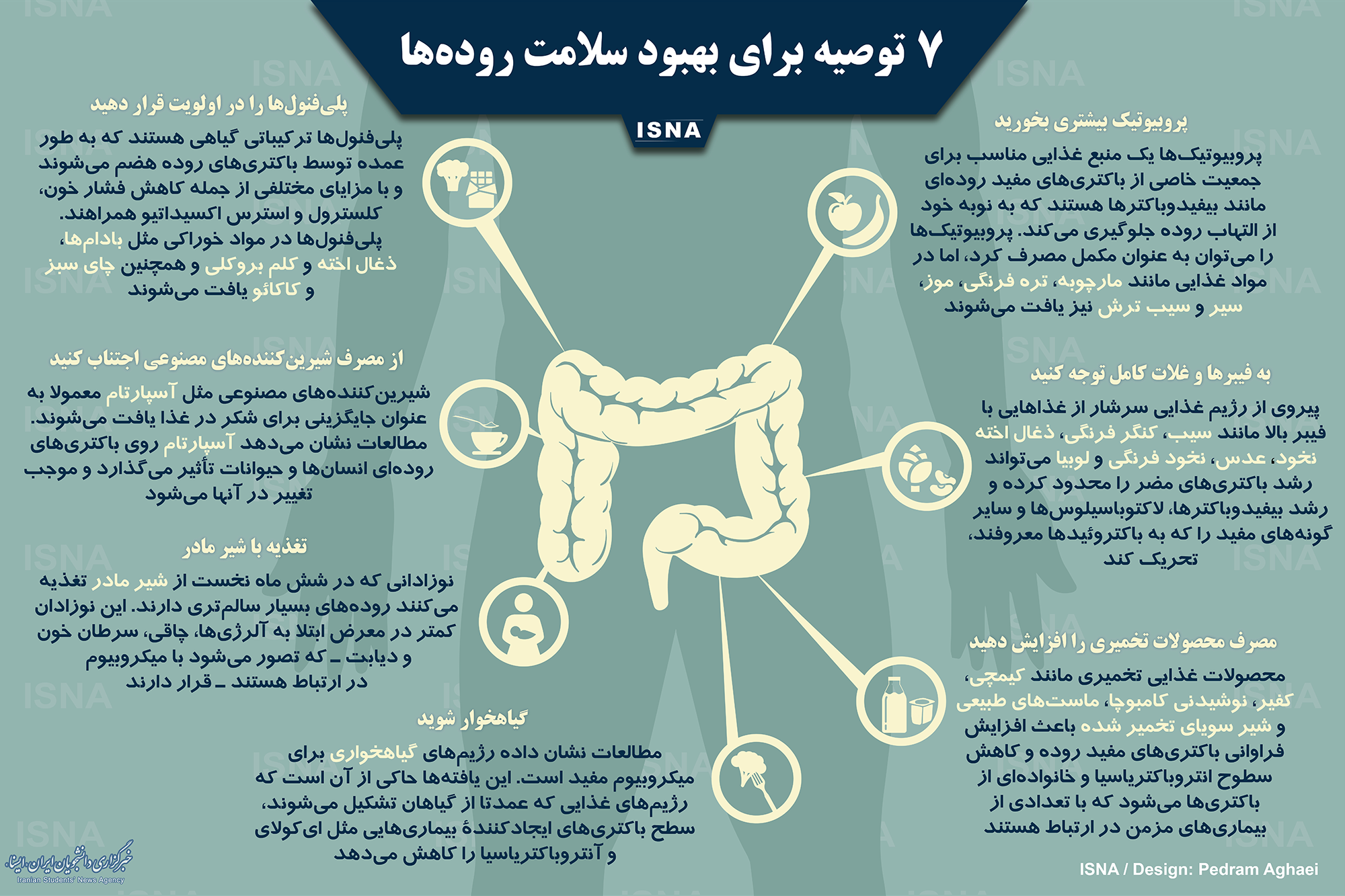اینفوگرافیک/ راه‌هایی برای بهبود سلامت روده‌ها