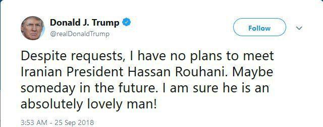 ترامپ: روحانی یک مرد دوست داشتنی است