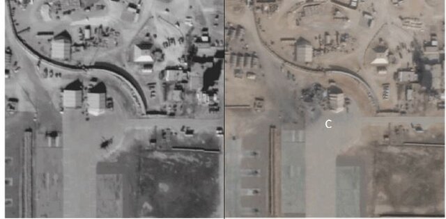 انتشار تصاویر ماهواره‌ای از حمله موشکی موفقیت‌آمیز سپاه به پایگاه عین‌الاسد