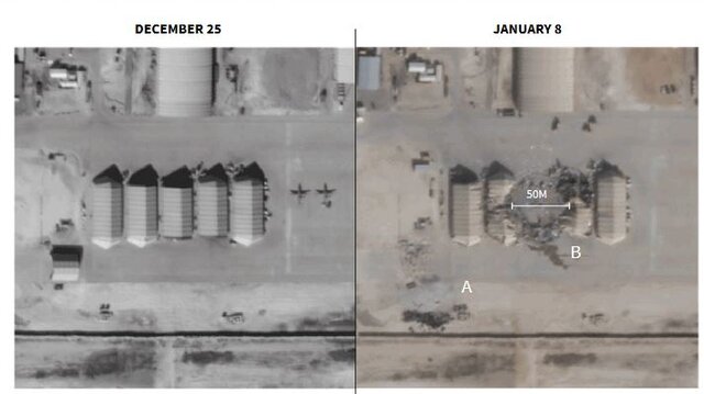 انتشار تصاویر ماهواره‌ای از حمله موشکی موفقیت‌آمیز سپاه به پایگاه عین‌الاسد