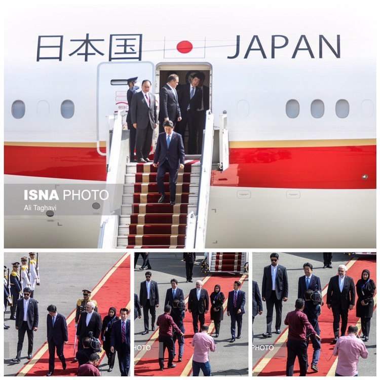 استقبال رسمی محمد جواد ظریف از نخست وزیر ژاپن