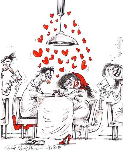 کاریکاتور/ تصویری ویژه از خیانت‌های کافی‌شاپی!