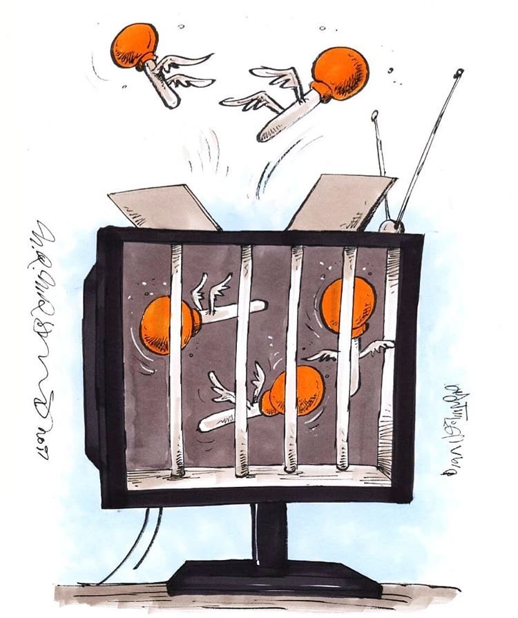 کاریکاتور/ بعد از عادل، مزدک هم از تلویزیون پرید!