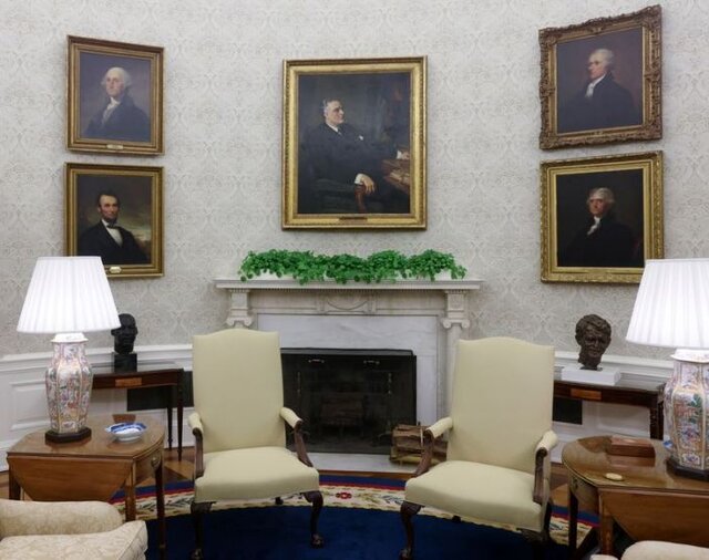 اتاق بیضی کاخ سفید دکوراسیون تازه گرفت