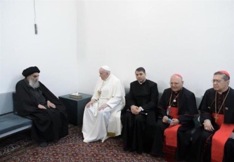 دیدار تاریخی آیت‌الله سیستانی و پاپ در نجف اشرف+ عکس