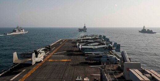 رزمایش دریایی آمریکا با فرانسه، بلژیک و ژاپن در دریای مکران و خلیج عمان