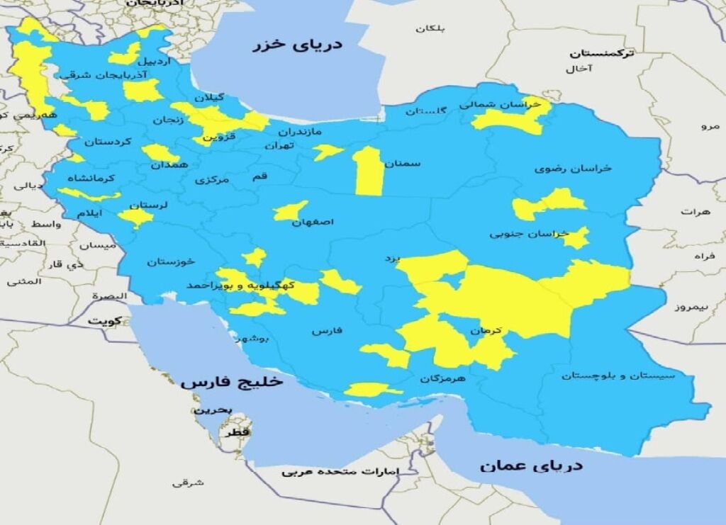 رنگ بندی جدید کرونایی هفته اینده