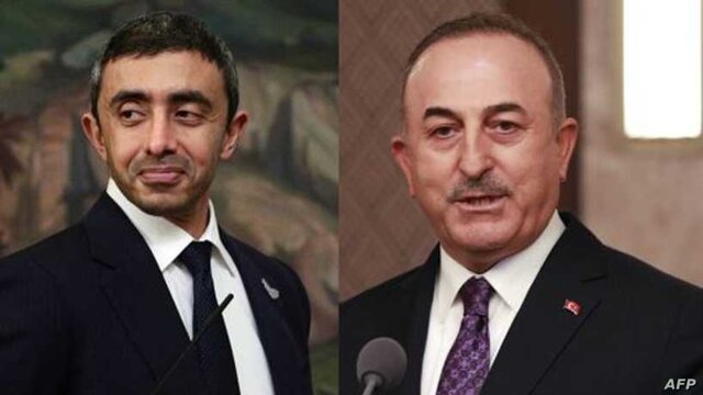 اولین گفتگوی تلفنی وزرای خارجه ترکیه و امارات پس از چند سال ترکیه و امارات