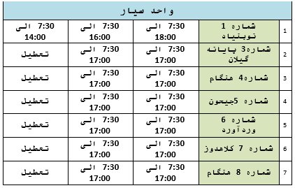 ساعت کاری مراکز معاینه فنی