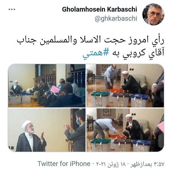 مهدی کروبی رای خود را به صندوق انداخت