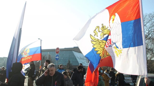 تجمع حامیان روسیه در بلگراد