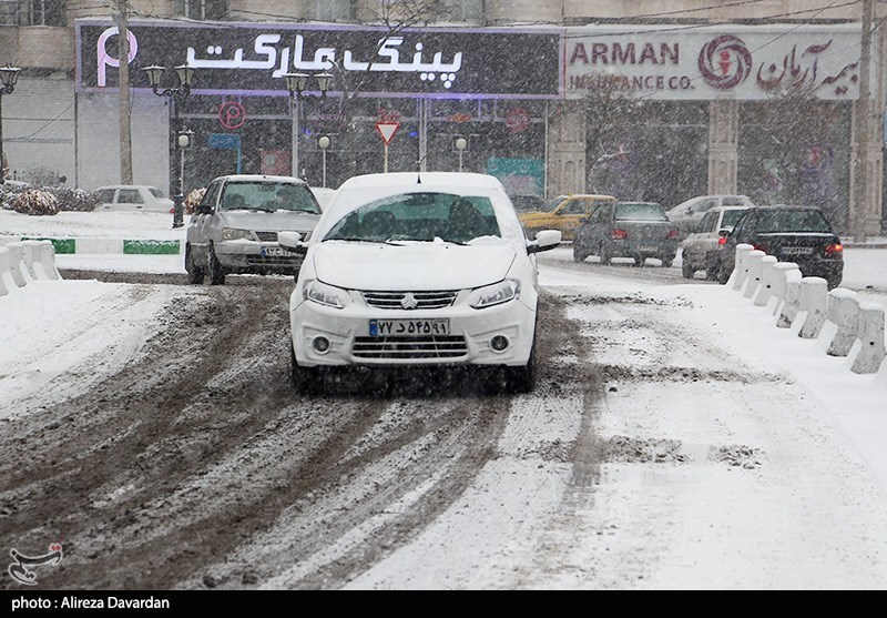 بارش برف در اردبیل/ گزارش تصویری