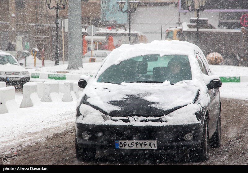 بارش برف در اردبیل/ گزارش تصویری