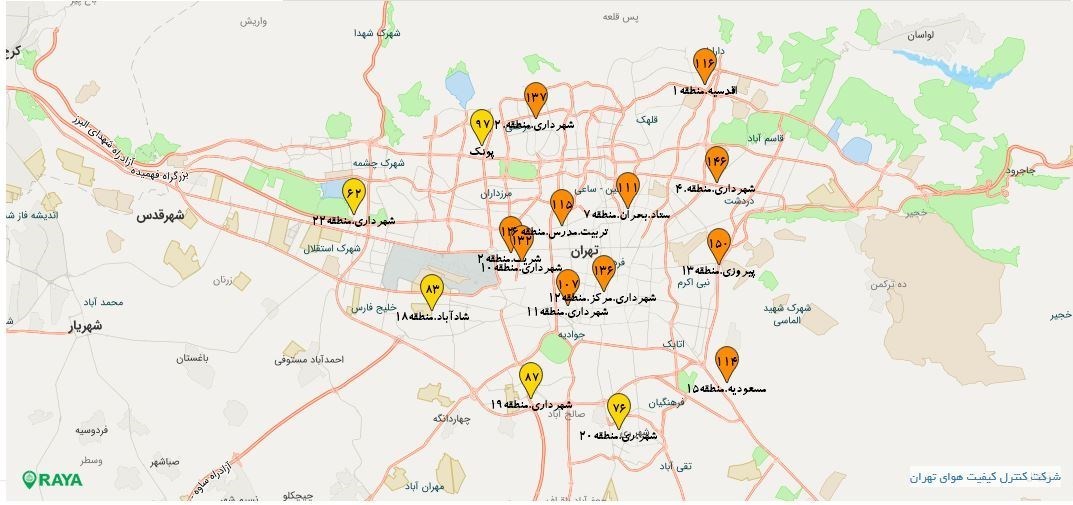 هوای ناسالم تهران در روز برفی!