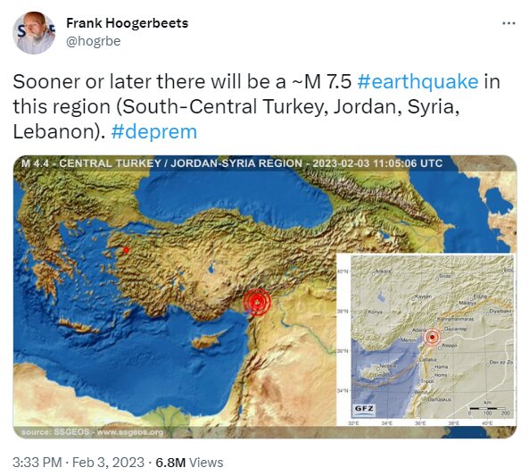 زلزله ۷.۷ ریشتری در ترکیه و سوریه؛ پیش بینی زمین‌شناس هلندی!