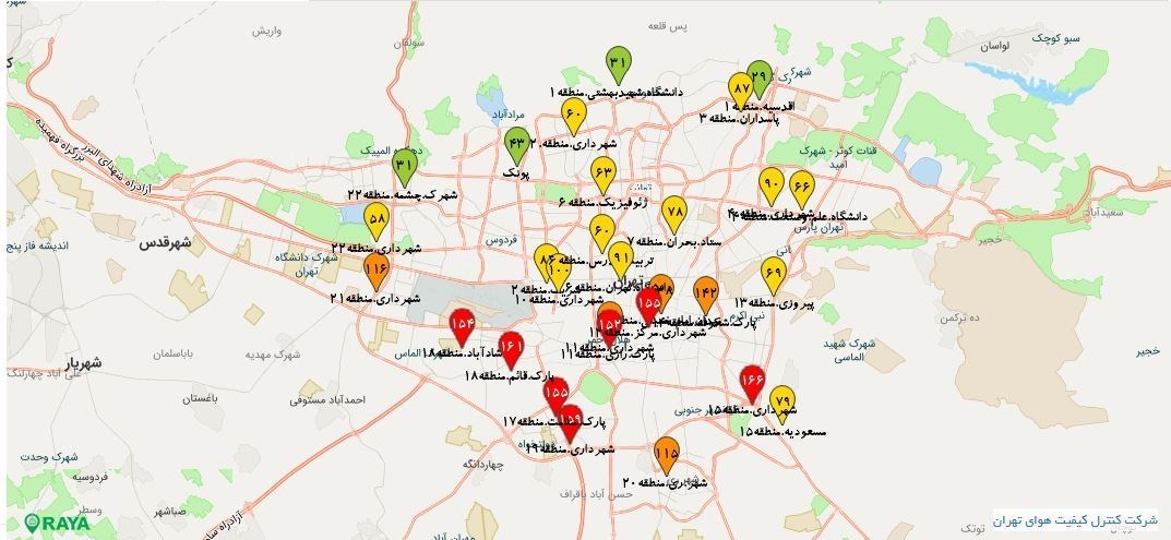 هوای تهران؛ قابل قبول در آخرین روز کاری ۱۴۰۱