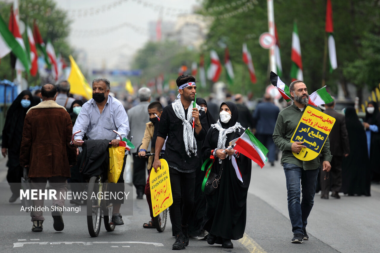 راهپیمایی روز قدس در تهران/ گزارش تصویری