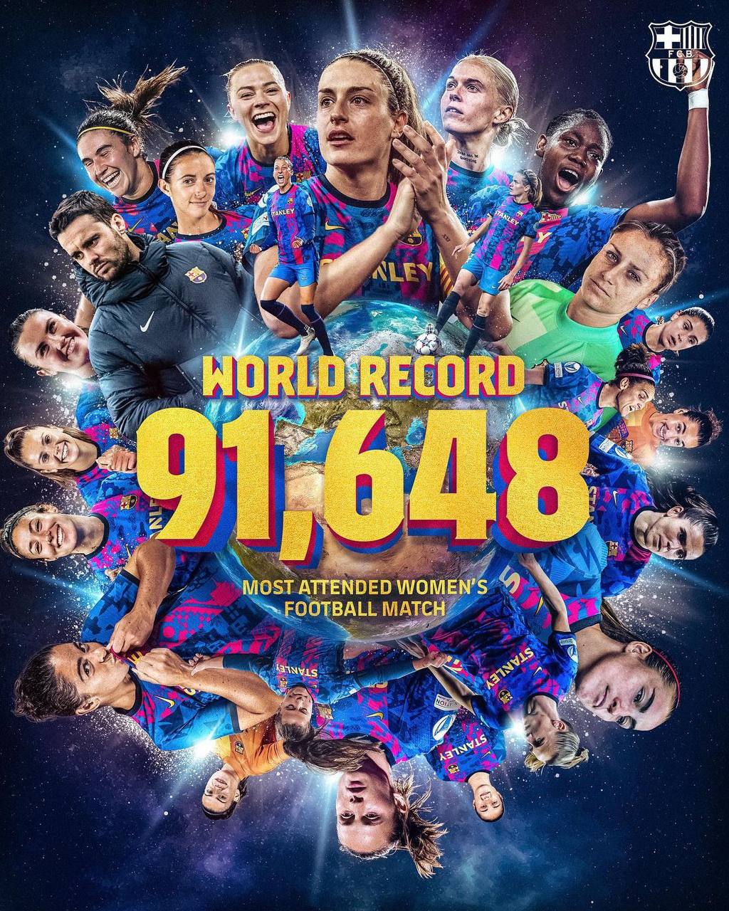 تاریخ‌سازی زنان بارسلونا با عبور از ال‌کلاسیکو؛ ۹۱۶۴۸ نفر در نیوکمپ!