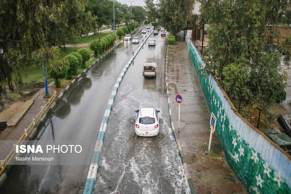 بارندگی در اهواز پس از دو روز خاکی/ گزارش تصویری