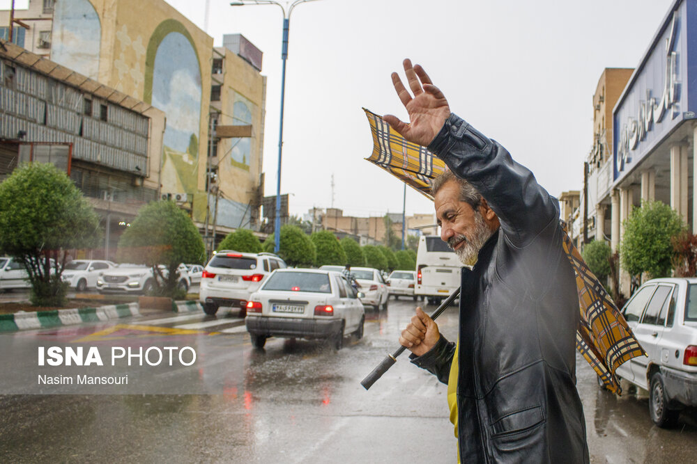 بارندگی در اهواز پس از دو روز خاکی/ گزارش تصویری