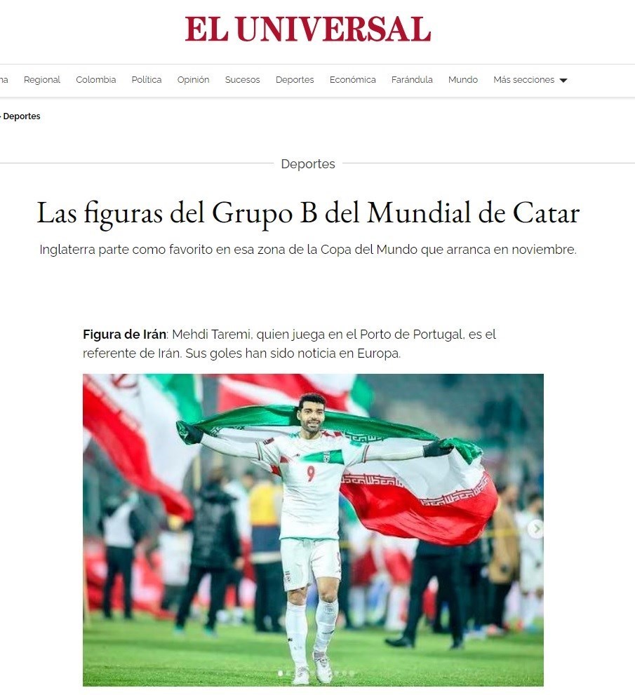 روزنامه ال‌یونیورسال: «طارمی» ستاره ایران است