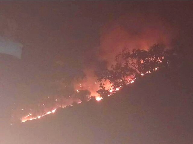 آتش‌سوزی گسترده در منطقه حفاظت شده «خائیز»