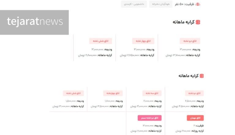 هزینه‌های عجیب اجاره «خوابگاه» در تهران!