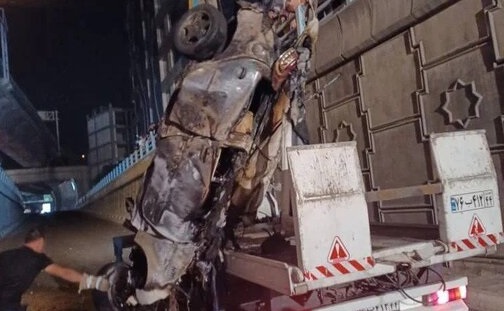 سقوط مرگبار خودرو از پل صدر