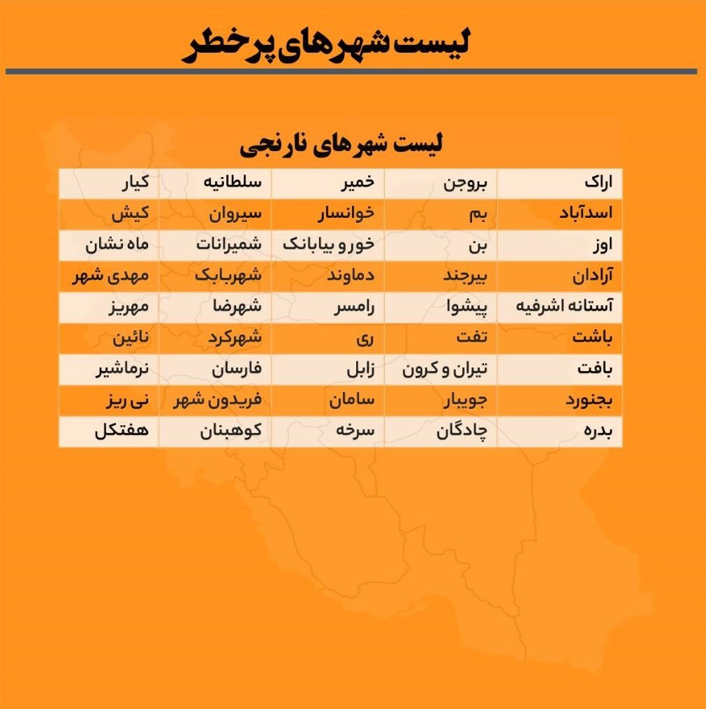 افزایش تعداد شهرهای قرمز کرونایی در کشور