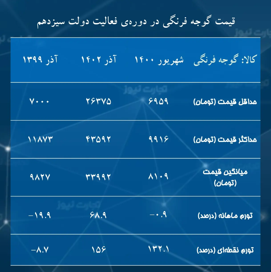 رشد عجیب قیمت گوجه در دولت سیزدهم