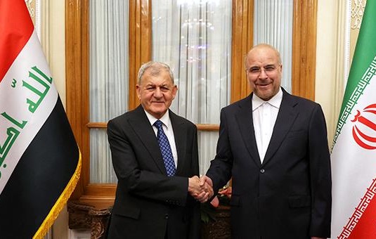دیدار رئیس‌جمهور عراق با قالیباف