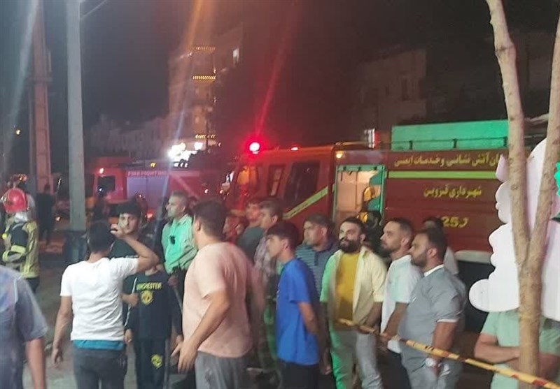 آتش‌سوزی آپارتمان ۳۶ واحدی در قزوین با ۲۰ مصدوم