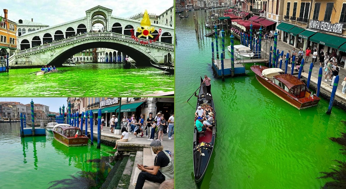 آب در کانال ونیز «سبز» شد!