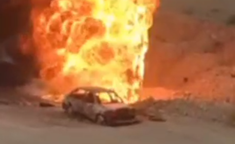 انفجار لوله نفت در هرمزگان؛ یک پراید سوخت