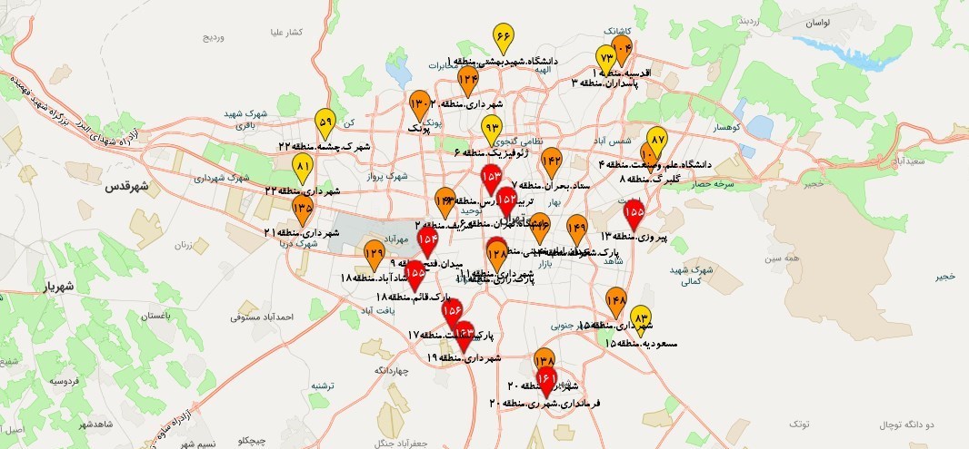 وضعیت هوای تهران در اولین روز هفته