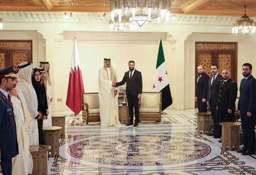 استقبال الشرع از امیر قطر در سوریه/ بهبود روابط دمشق و دوحه
