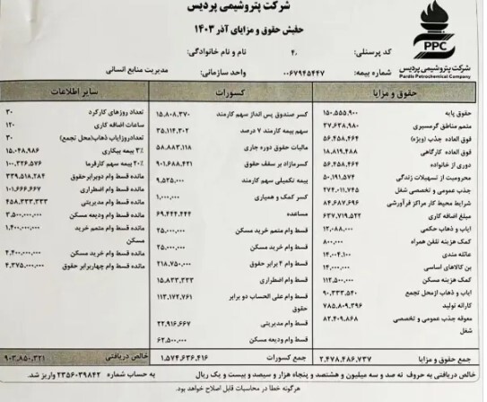 فیش حقوقی ۲۴۷ میلیونی؛ حقوق‌های نجومی مدیران پتروشیمی‌ها و فقر کارگران
