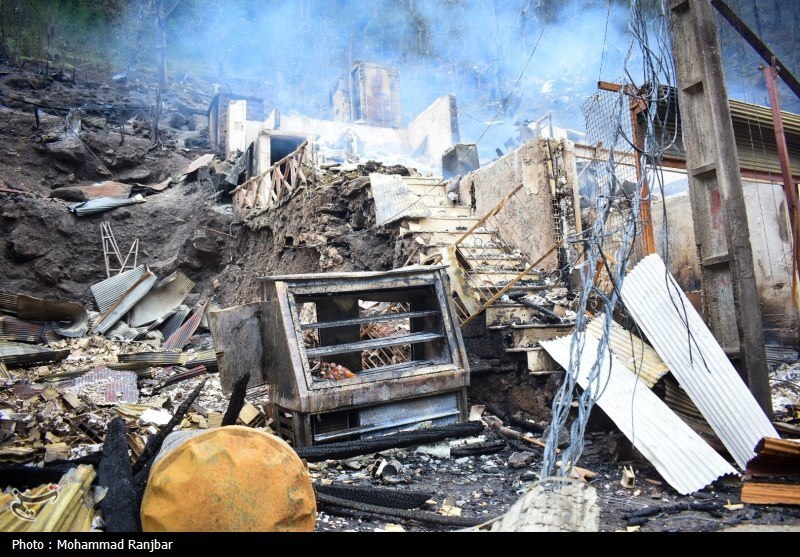 آتش‌سوزی بزرگ در امام‌زاده ابراهیم شفتِ گیلان/ استاندار: بیش از ۳۰ ساختمان سوختند