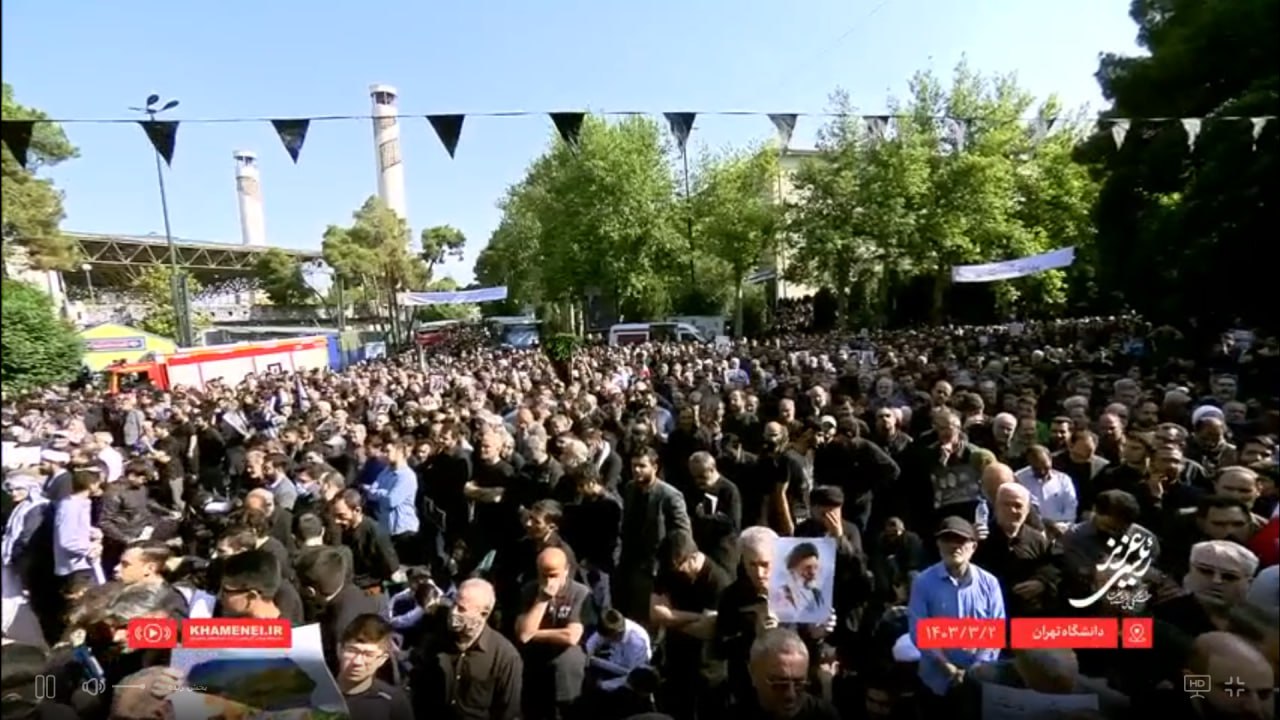 مراسم وداع تهرانی‌ها با رئیس‌جمهور شهید و همراهانش آغاز شد/ حضور مردم و اسماعیل هنیه +ویدیو