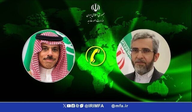 رایزنی باقری با وزیر خارجه عربستان