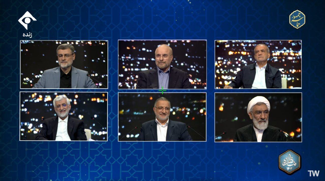 اولین مناظره انتخاباتی: شروع مناظره با تاخیر ۲۰ دقیقه‌ای! +عکس و ویدیو