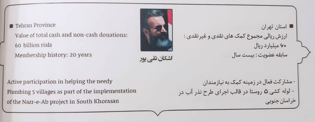 همایش روز جهانی داوطلب/ تقدیر از مدیرعامل موسسه نیک‌گامان جمشید