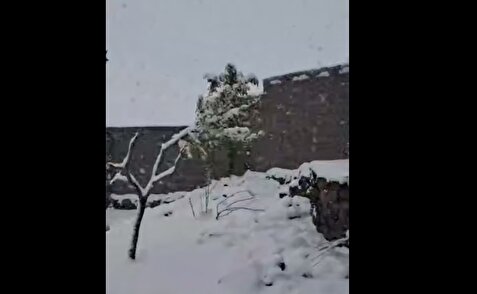 بارش شدید برف در ماهنشانِ زنجان