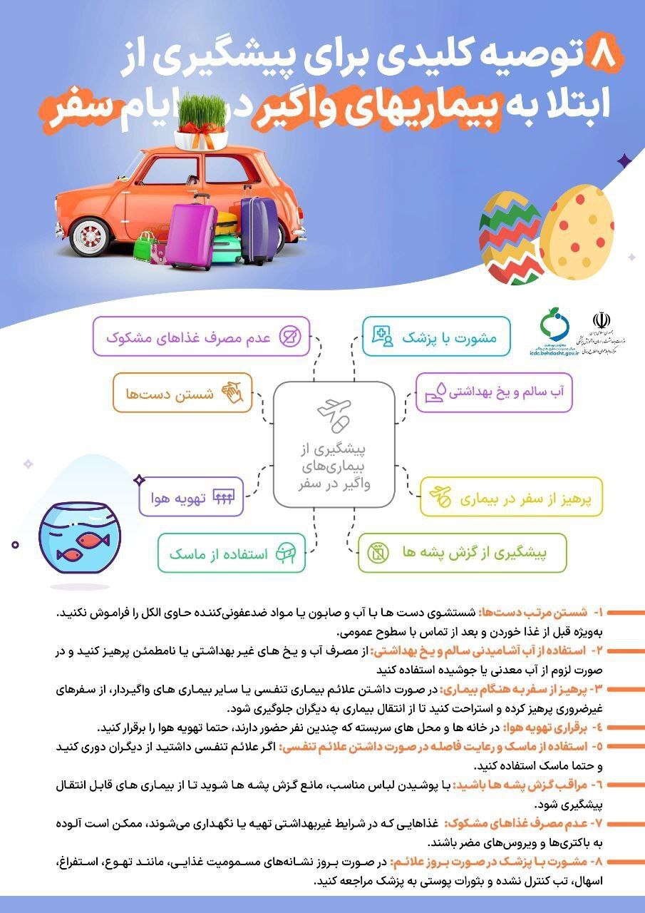 ۸ توصیه برای پیشگیری از ابتلا به بیماری در سفر