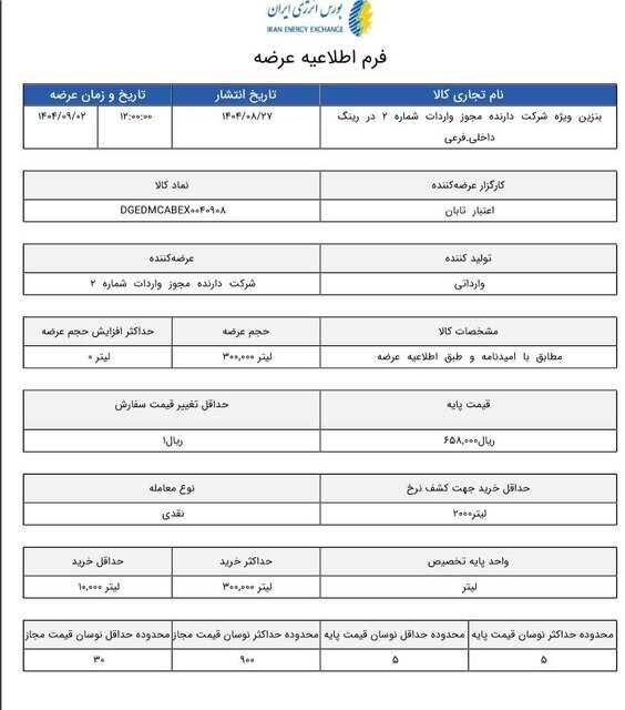 قیمت پایه بنزین سوپر وارداتی افزایش یافت/ رشد ۳۷۰۰ تومانی